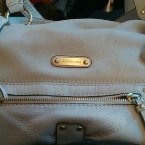 White leather purse